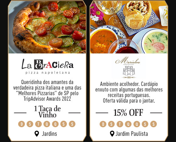 La Braciera: 1 taça de vinho | Marialva: 15% OFF