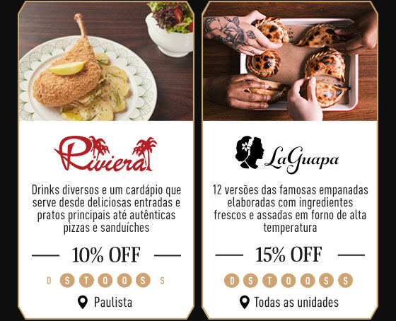 Riviera: 10% OFF | La Guapa: 15% OFF