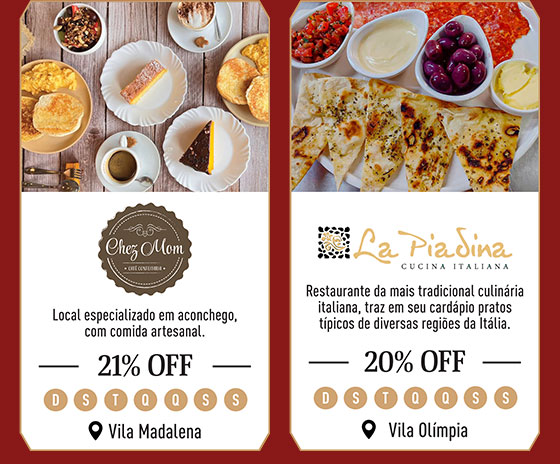 Chez Mom: 21% Off |La Piadina: 20% Off