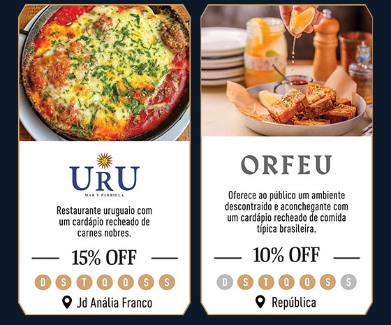 Uru: 15% Off | Orfeu: 10% Off