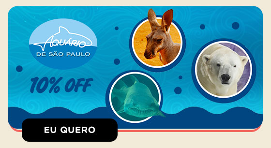 ÁQUARIO DE SÃO PAULO: 10% OFF. Eu quero.