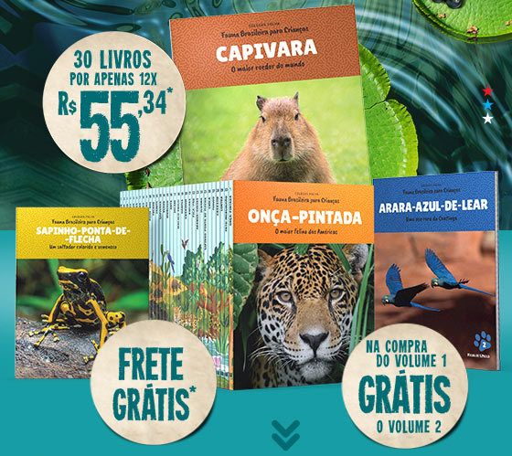 30 livros por apenas 12x R$ 55,34. Na compra do volume 1 grátis o volume 2. Frete grátis*