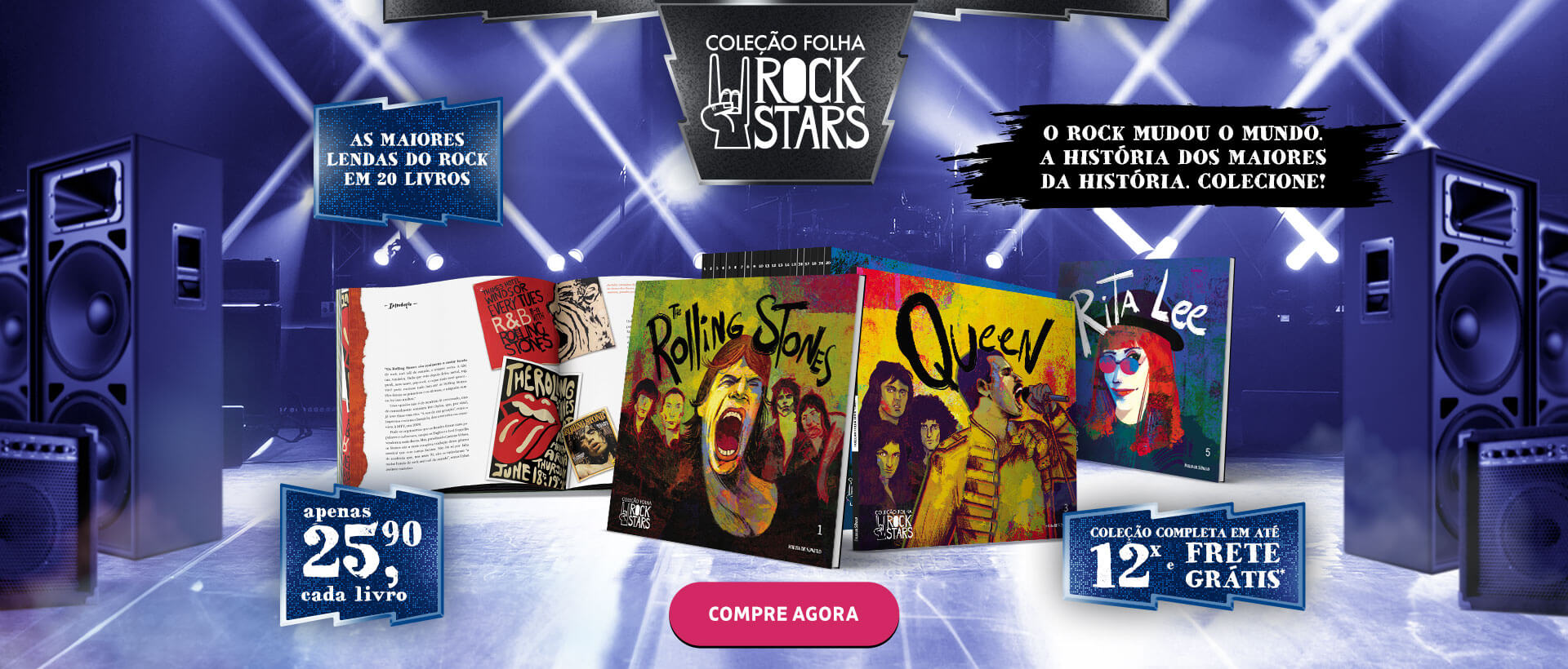 Coleção Folha Rockstars | R$ 25,90 cada livro | Frete Grátis* | Coleção Completa em 12x sem juros + frete grátis* | Compre agora!