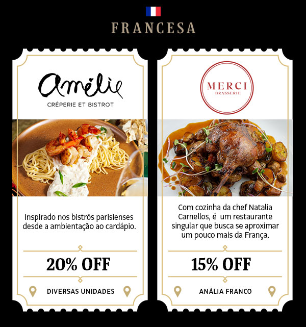 Francesa | Amélie: 20% OFF | Merci: 15% OFF