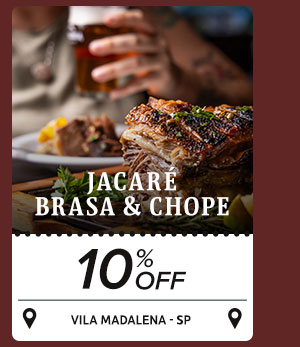 10% OFF no Jacaré Brasa & Chope