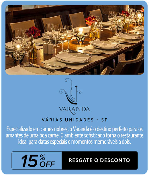 Varanda: 15% OFF