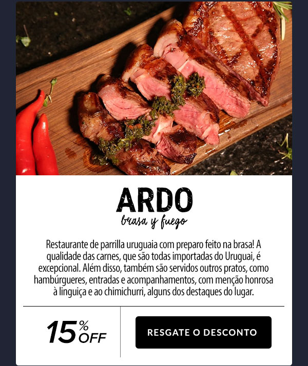 Ardo Brasa Y Fuego: 15% OFF