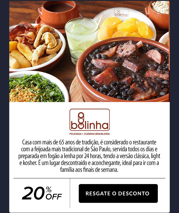 Bolinha Restaurante: 20% OFF
