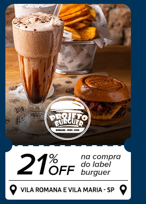  Projeto Burguer | 21% Off na compra do label burguer