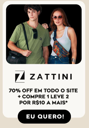 Zattini: 70% OFF em todo o site + Compre 1 leve 2 por R$10 a mais*