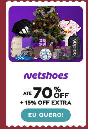 Netshoes: até 70% OFF + 15% OFF extra