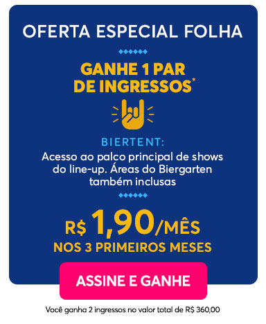 Oferta especial Folha: ganhe 1 par de ingressos, Biertent - 95% OFF, R$ 9,90/mês por 6 meses. Assine e ganhe