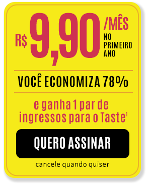 1 ano de Folha: 12x R$ 9,90 - Você economiza 78% e ganha 1 par de ingressos para o Taste. Assine Agora. Cancele quando quiser