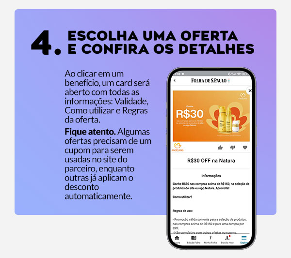 Escolha uma oferta e confira os detalhes