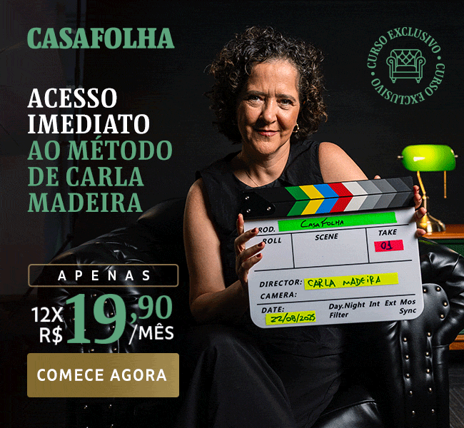 CasaFolha | Tudo é Palavra: conteúdo e forma na escrita criativa, com Carla Madeira. Oferta de lançamento, apenas 12x R$ 19,90/mês. Assine agora