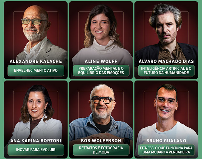 Alexandre Kalache, Aline Wolff, Álvaro Machado Dias, Ana Karina Bortoni, Bob Wolfenson, Bruno Gualano