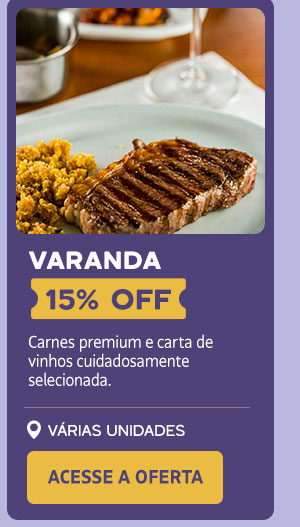 Varanda: 15% OFF