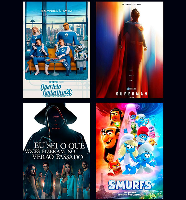 Quarteto Fantástico | Superman | Eu sei o que vocês fizeram no versão passado | Smurfs