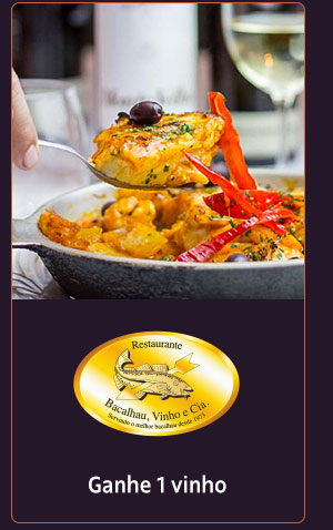 Bacalhau Vinho e Cia: Ganhe 1 vinho