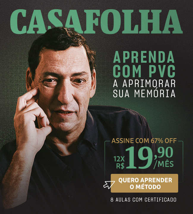 CasaFolha | Paulo Vinicius Coelho | Aprenda com PVC a aprimorar sua memória: de 12x R$ 59,90 por 12x R$ 19,90. Quero aprender.
