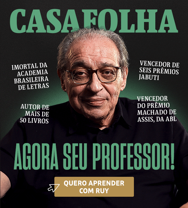CasaFolha - Ruy Castro. Imortal da academia brasileira de letras. Agora seu professor. Oferta especial: de 12x R$ 59,90 por apenas R$ 12x R$ 19,90. Quero aprender com Ruy