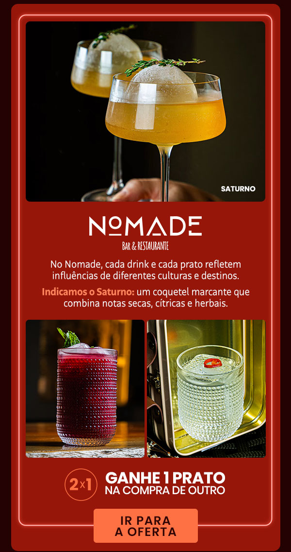 Nomade: 2x1, ganhe 1 prato na compra de outro