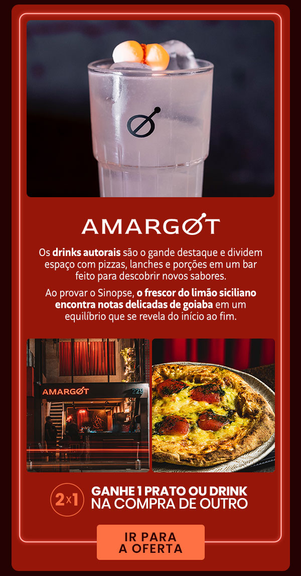 Margot: 2x1, ganhe um prato ou drink na compra de outro