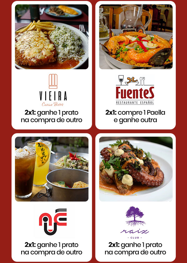 Vieira Cuisine Bistrô, Fuentes Restaurante Español, Auê, Raiz Clube
