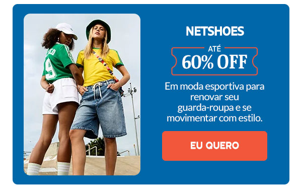 Netshoes: até 60% OFF
