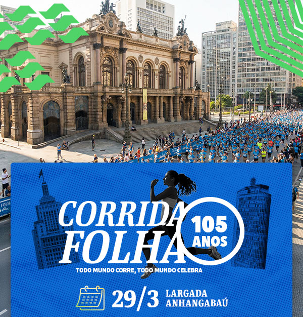 Corrida Folha 105 anos - Todo mundo corre, todo mundo celebra. 29/3 largada Anhangabaú. Inscrições abertas: aproveito o 1º lote e desconto fixo. o 1º lote está acabando. Garanta sua vaga agora com 20% OFF exclusivo!