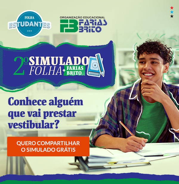 Folha Estudantes | FB Online | 2º Simulado Folha + Farias Brito
Conhece alguém que vai prestar vestibular? Quero compatilhar o simulado grátis