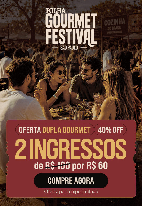 Folha Gourmet Festival - São Paulo. Oferta Dupla Gourmet - 40% OFF - 2 ingressos de R$ 100 por R$ 60. Compre Agora. Oferta por tempo limitado