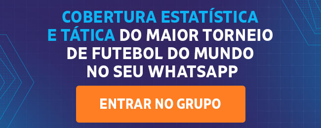 Cobertura estatística e tática do maior torneio de futebol do mundo 
no seu WhatsApp. Entrar no grupo