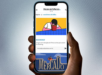 Imagem ilustrativa do acesso à Folha pelo celular